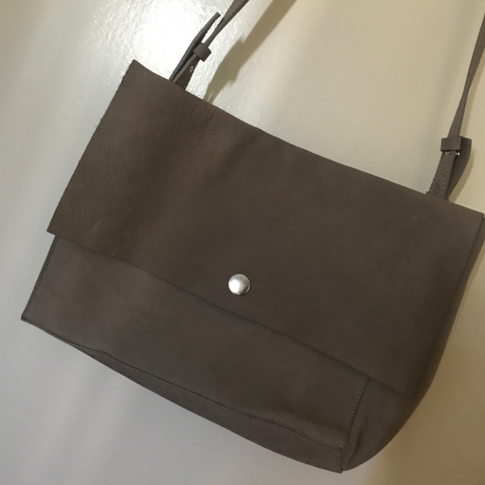 COS Taupe Suede Crossbody Bag